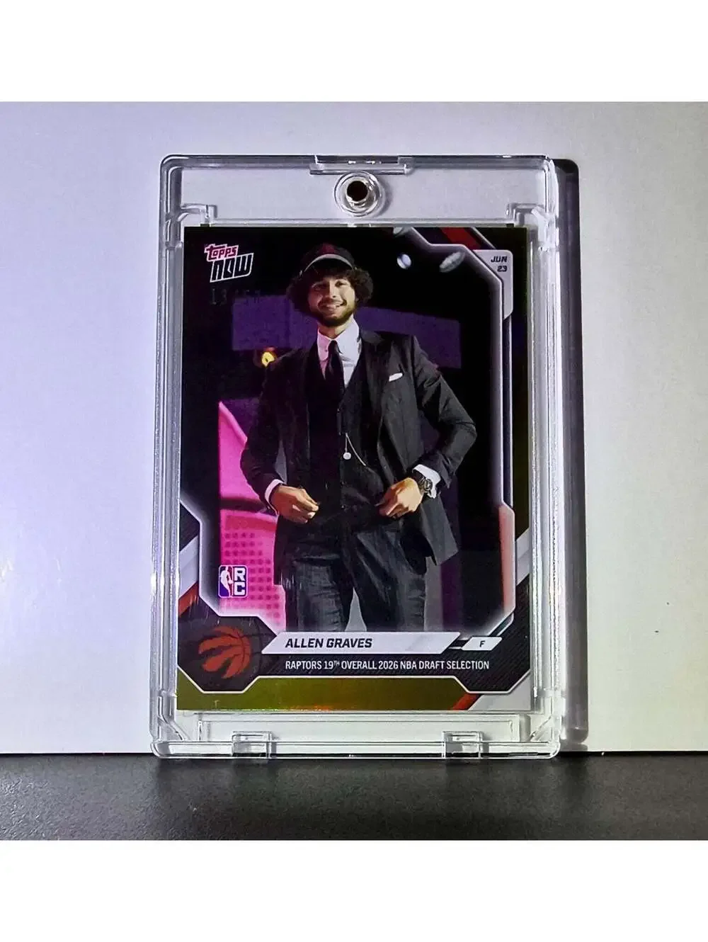Allen Graves Rookie 2026-27 Topps NBA Draft #AGRA Gold Foil 13/50 Card Raptors